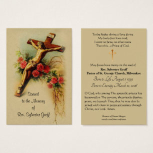 Catholic Priest  Funeral Memorial Holy Card -