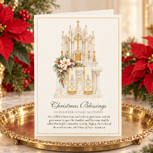 Catholic Priest High Altar Christmas Greetings Holiday Card
