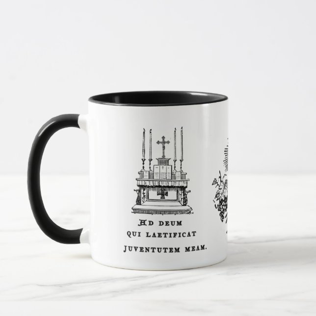 Catholic Priest Latin Mass Altar Prayers Religious Mug (Left)