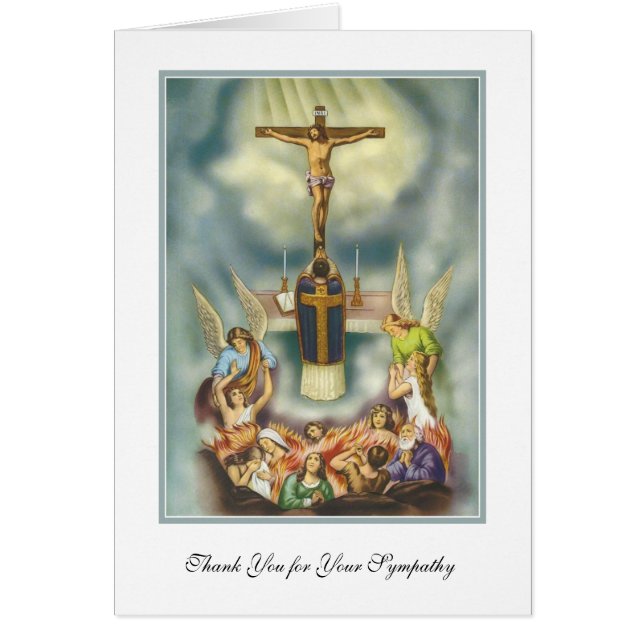 Catholic Priest Offering Mass Condolence Thank You (Front)