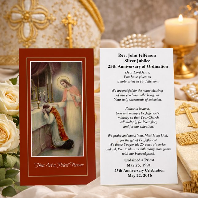 CATHOLIC PRIEST ORDINATION ANIVERSARY PRAYER CARD (Creator Uploaded)