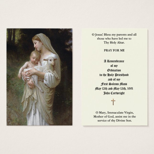 CATHOLIC PRIEST ORDINATION ANNIVERSARY HOLY CARDS (Front & Back)