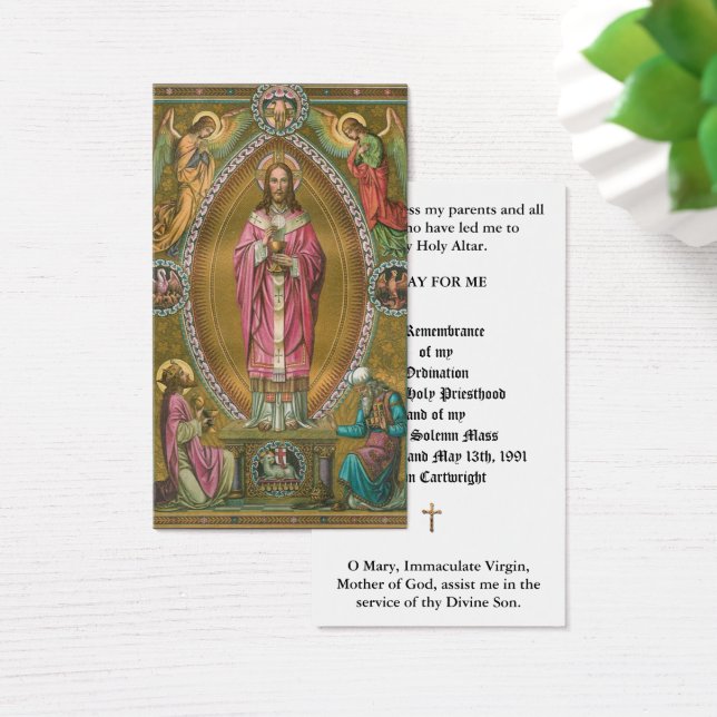 CATHOLIC PRIEST ORDINATION  ANNIVERSARY HOLY CARDS (Desk)