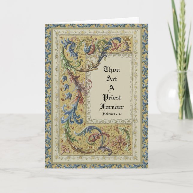 CATHOLIC PRIEST ORDINATION FIRST MASS SCRIPTURE CARD (Front)