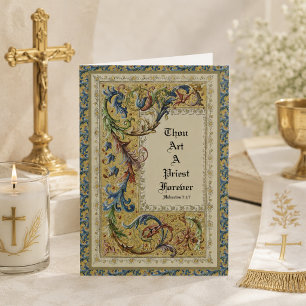 CATHOLIC PRIEST ORDINATION FIRST MASS SCRIPTURE CARD