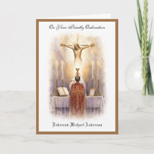 Catholic Priest Ordination Religious Jesus  Card