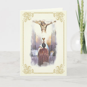 Catholic Priest Ordination Religious Jesus  Card