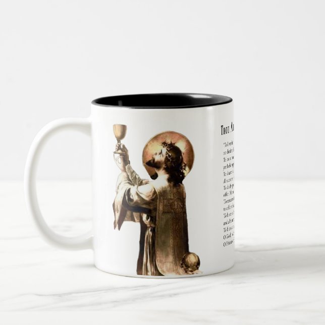 Catholic Priest Prayer Poem Religious Jesus  Two-Tone Coffee Mug (Left)