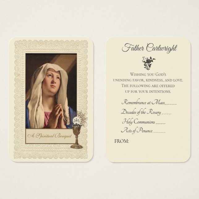 Catholic Priest Spiritual Bouquet Virgin Mary (Front & Back)