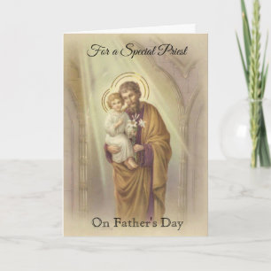 Catholic Priest  St. Joseph Jesus Father's Day Card