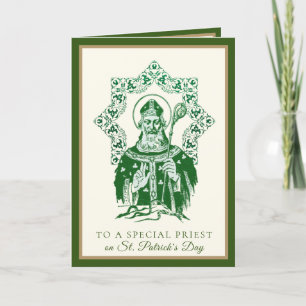Catholic Priest St. Patrick's Day Shamrocks Card