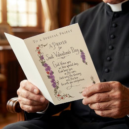 Catholic Priest St. Valentines Day Religious Holiday Card