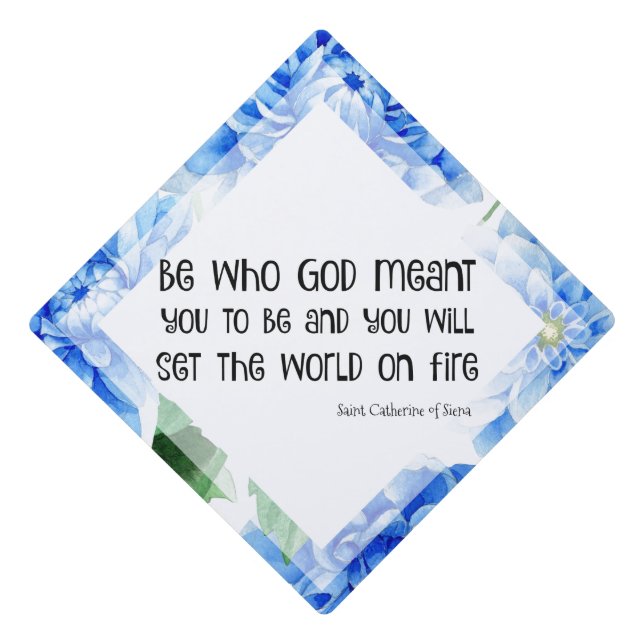 Catholic Religious St. Catherine Siena Graduation Cap Topper (Front)