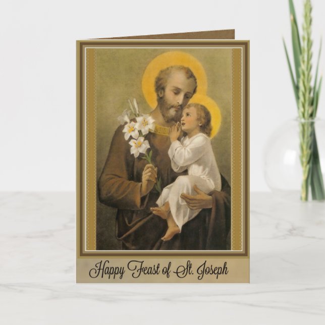 Catholic Religious St. Joseph Feast Prayer Card (Front)