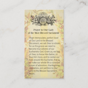 Catholic Religious Virgin Mary Sacrament Prayer Business Card