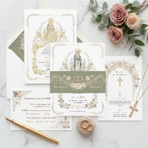 Catholic Roses Wedding Rings Rosary Sage Green