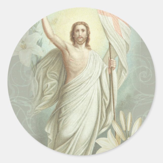 Catholic Sacred Heart of Jesus Classic Round Sticker (Front)
