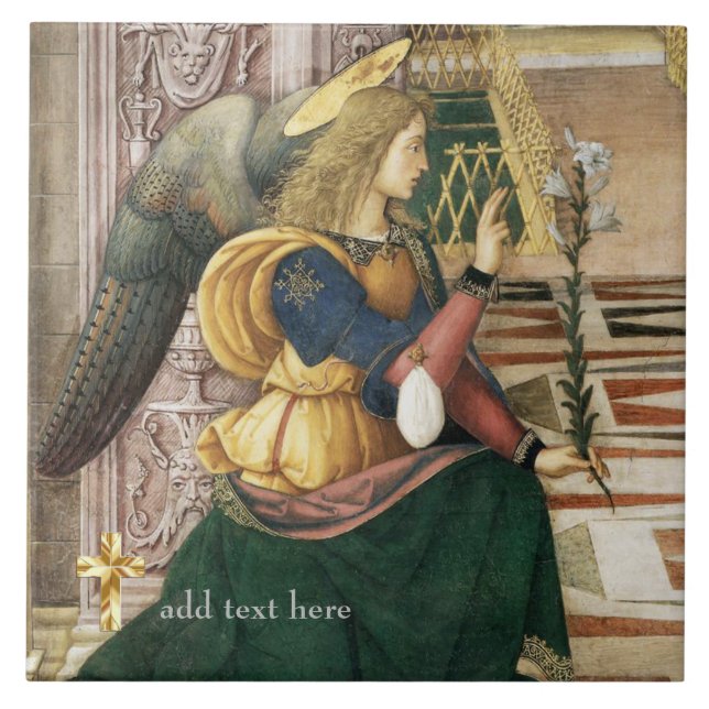 Catholic Saint Archangel Gabriel Add Verse Tile (Front)