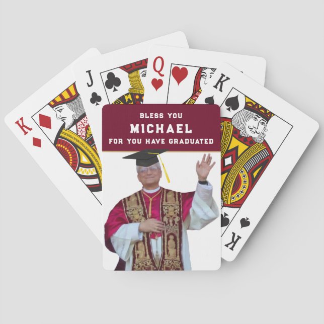 Catholic School Graduation Gift Playing Cards (Back)