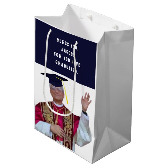 Catholic School Graduation Medium Gift Bag (Front Angled)