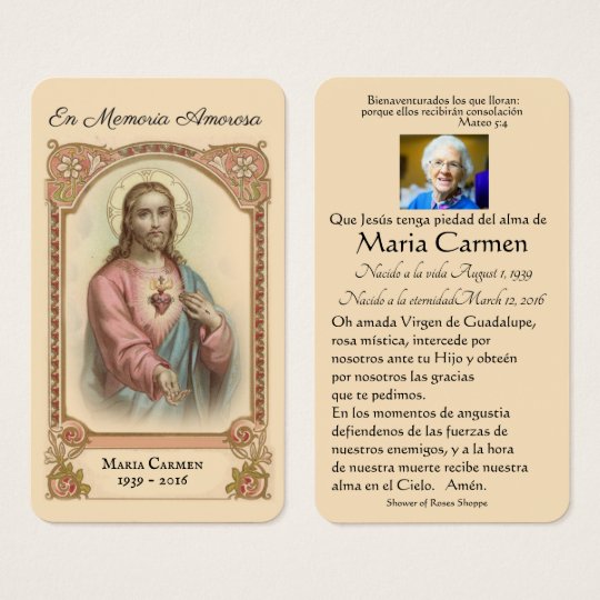 Catholic Spanish Jesu Funeral Memorial Holy Card Zazzle.ca