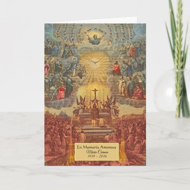 Catholic Spanish Thank You Condolences Religious Card (Front)
