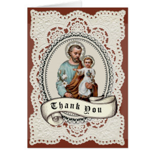 Catholic St. Joseph Funeral  Holy Card Thank You