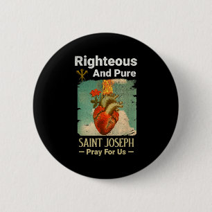 Catholic St. Joseph, Patron Saint Of Fathers, Pray 2 Inch Round Button