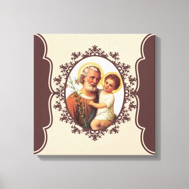 Catholic St. Joseph with Child Jesus Canvas Print (Front)