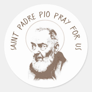 Catholic St. Padre Pio Capuchin Brown Classic Round Sticker