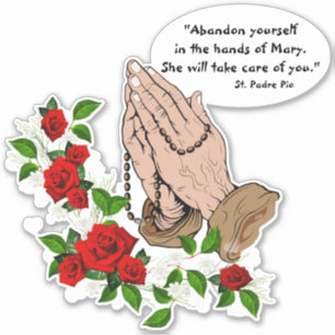 Catholic St. Padre Pio Praying Hands Rosary