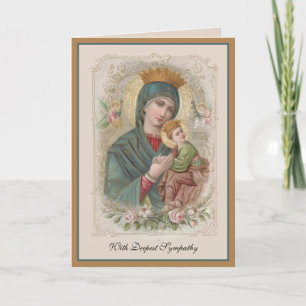  Catholic Sympathy Condolence Virgin Mary Jesus  Card