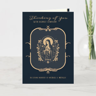 Catholic Sympathy Virgin Mary Gold Crucifix  Card