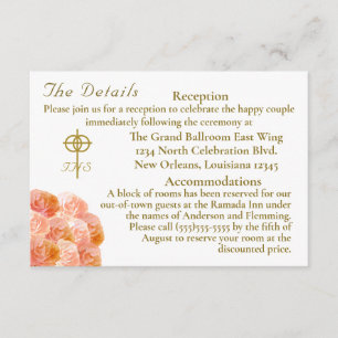 Catholic Terracotta Rose Wedding Enclosure Card