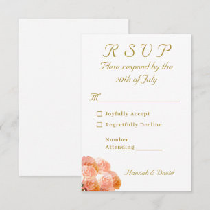 Catholic Terracotta Rose Wedding RSVP Card