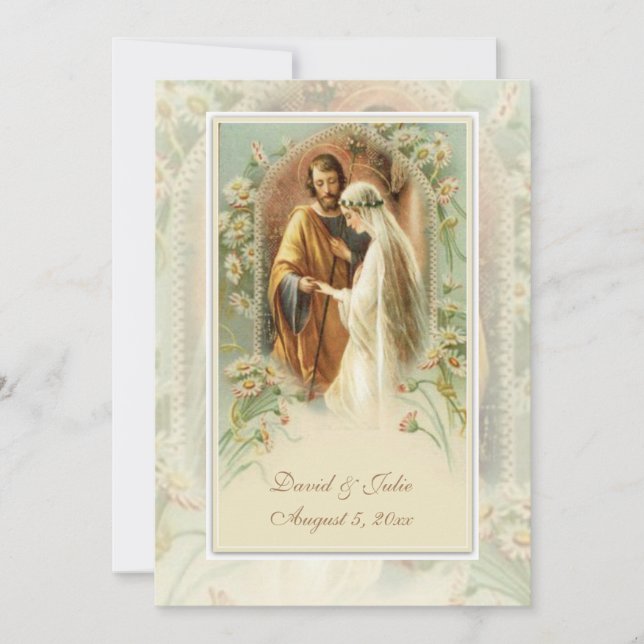 Catholic Traditional Bridal Wedding Invitation (Front)