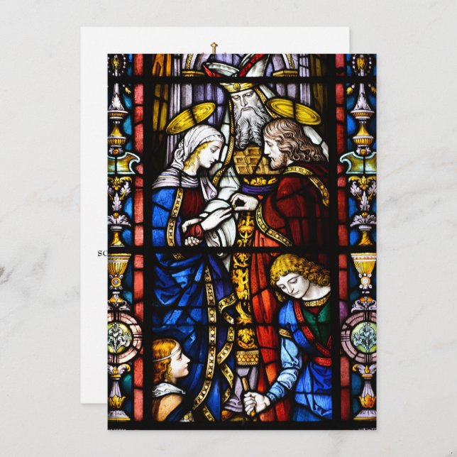 Catholic Traditional Bridal Wedding Invitation (Front/Back)