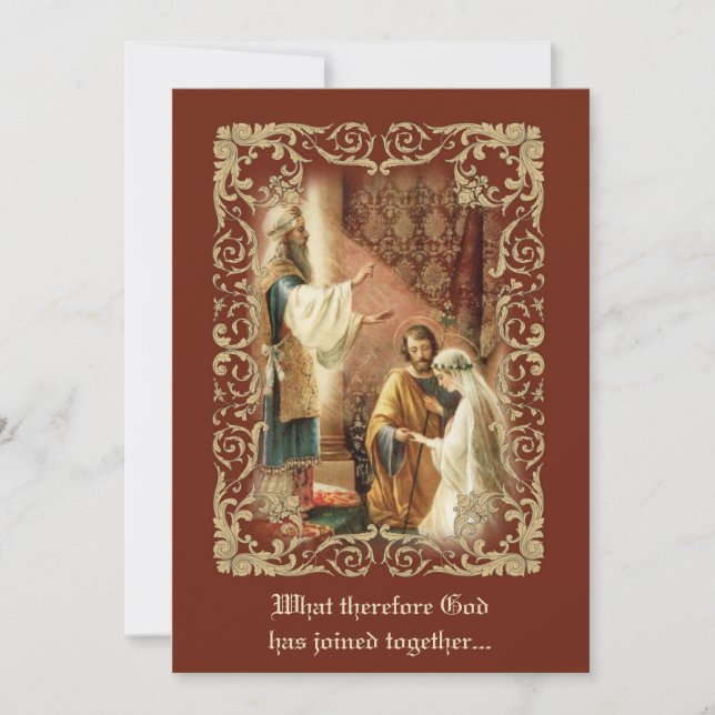 Catholic Traditional Bridal Wedding Invitation (Front)