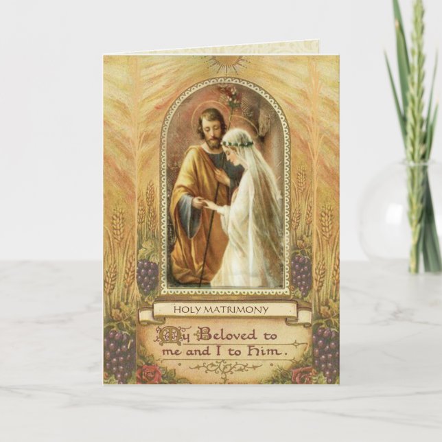 Catholic Traditional Bridal Wedding Invitation (Front)