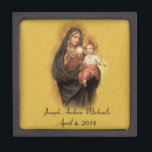 Catholic Traditional Mary Communion Sacrament Keepsake Box<br><div class="desc">This personalized traditional  First Holy Communion keepsake jewellery box has a beautiful image of Our Lady of the Blessed Sacrament. This may be easily customized with the celebrant's name and date. It would be a perfect keepsake to store all the small gifts and mementos of that special occasion.</div>