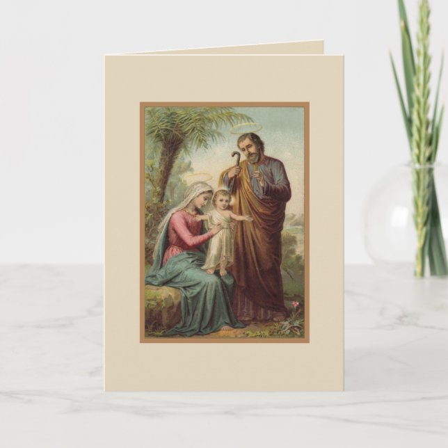 Catholic Vintage Jesus Mary Joseph Card (Front)