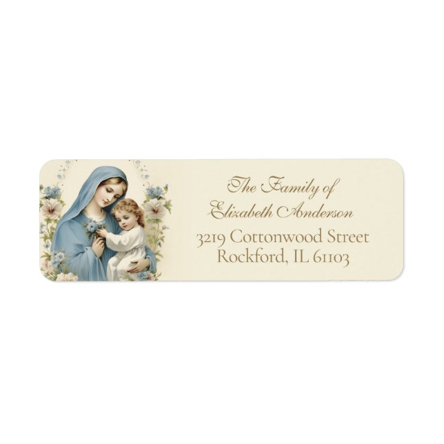 Catholic Vintage Marian Funeral Memorial (Front)
