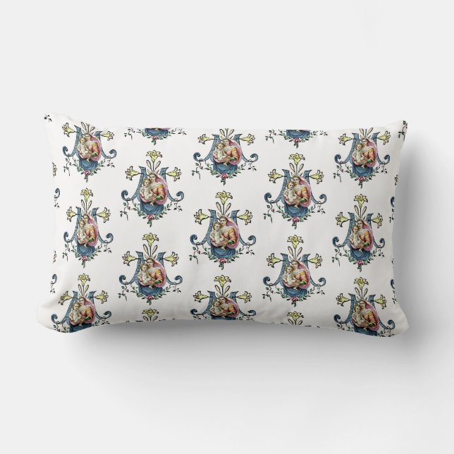 Catholic Virgin Mary Baby Jesus Religious Catholic Lumbar Pillow (Front)