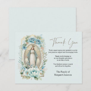 Catholic Virgin Mary Funeral Condolence Sympathy Thank You Card