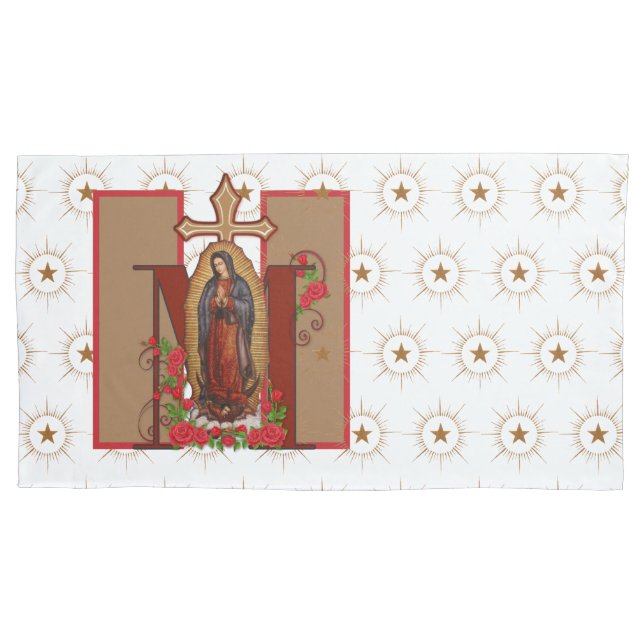 Catholic Virgin Mary Marian Roses Guadalupe Pillowcase (Front)