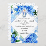 Catholic Virgin Mary Mother's Day Brunch Religious Invitation<br><div class="desc">The Shower of Roses Shoppe's Blue Mother's Day invitation highlights your special event with striking blue Dahlia Flowers. The beautiful oval image of the Virgin Mary, Our Lady of Grace brings attention to the devotion we have for our Mother in Heaven, Mary. A blue dotted swiss design adorns the back...</div>