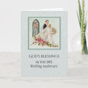 Catholic Wedding Anniversary Bride & Groom Card