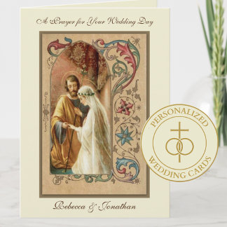 Catholic Wedding Anniversary Engagement Prayer  Card