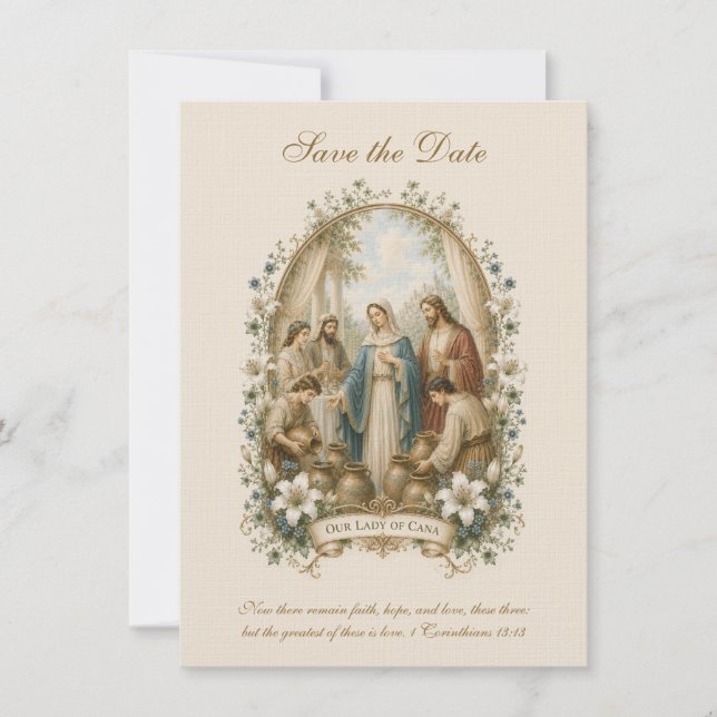 Catholic Wedding Cana Save the Date (Front)