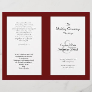 Catholic Wedding Ceremony Folded Program Template